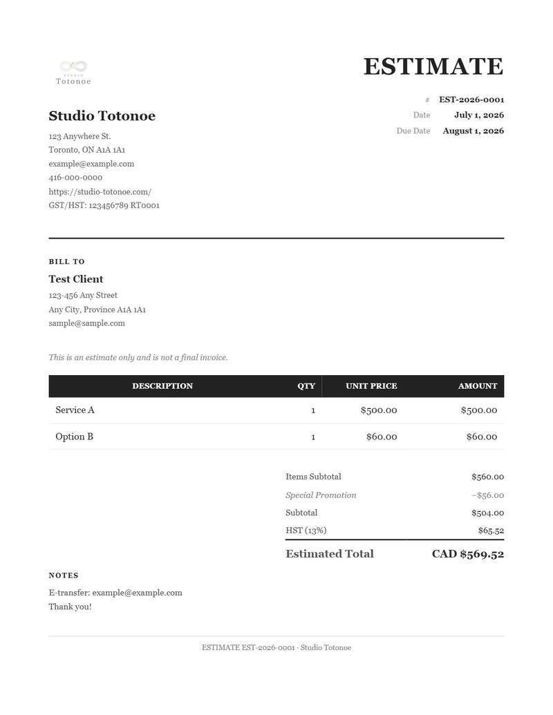 Estimate サンプル